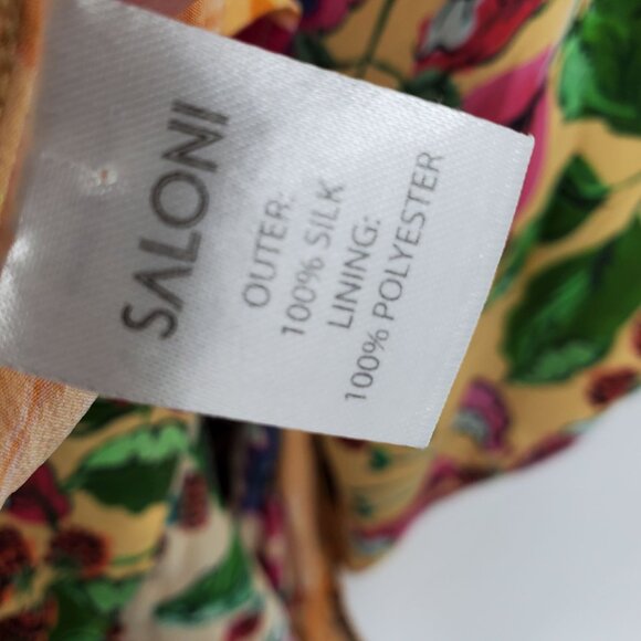 Saloni 100% Silk Lea Boho Chic Hourglass Resort Vacation Maxi Formal Dress 6 - Picture 7 of 14